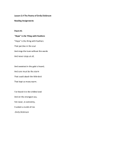 Lesson 3.4 The Poetry of Emily Dickinson