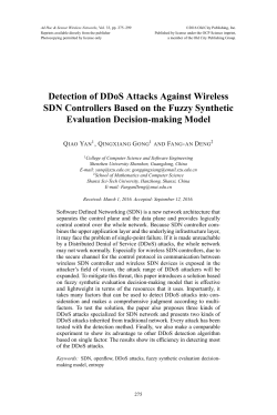 Detection of DDoS Attacks Against Wireless SDN Controllers Based