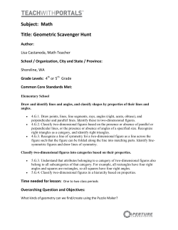 Subject: Math Title: Geometric Scavenger Hunt