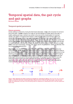 Temporal spatial data, the gait cycle and gait