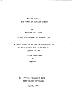 Man and mandala : the poetry of Margaret Avison