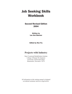 Job Seekers Workbook - UW
