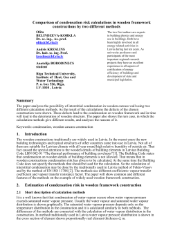 Comparison of condensation risk calculations in woodenframework