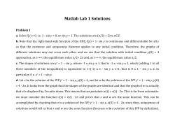 Matlab Lab 1 Solutions