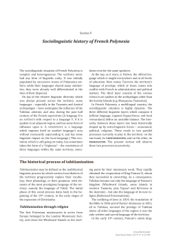 Sociolinguistic history of French Polynesia