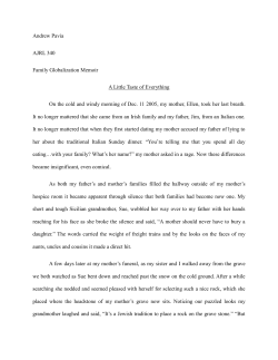 Andrew Pavia AJRL 340 Family Globalization Memoir A Little Taste