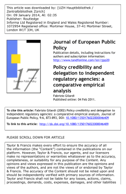 Policy credibility and delegation to independent regulatory agencies