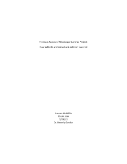 Freedom Summer/ Mississippi Summer Project: How activists are