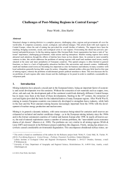 Challenges of Post-Mining Regions in Central Europe*