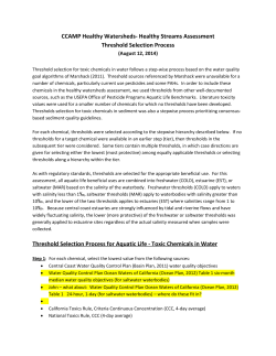 Healthy Streams Assessment Threshold Selection Process