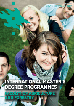 INTERNATIONAL MASTER`S DEGREE PROGRAMMES