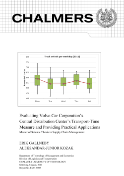 Evaluating Volvo Car Corporation`s Central Distribution Center`s