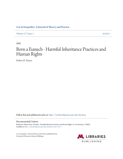 Born a Eunuch - Harmful Inheritance Practices and Human Rights