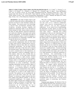 IMPACT STRUCTURES: WHAT DOES CRATER DIAMETER MEAN