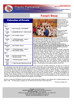 Principal`s Message - Plenty Parklands Primary School