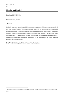 Han Fei and Justice - Cambridge Journal of China Studies