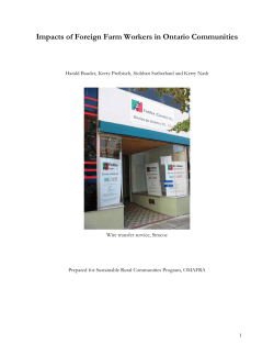 Impacts of Foreign Farm Workers in Ontario Communities