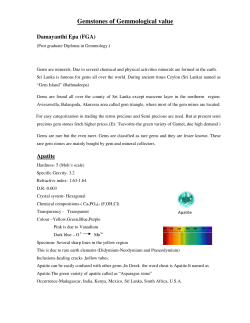 Gemstones of Gemmological value - Gemmologists Association Of