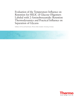 Evaluation of the Temperature Influence on Retention for HILIC of