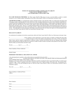 notice of assumption of risk and release of liability wake