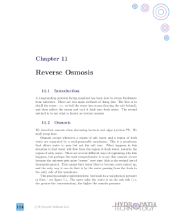 Reverse Osmosis - Kirkwood Pumps and Processes