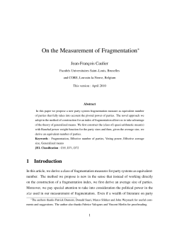On the Measurement of Fragmentation