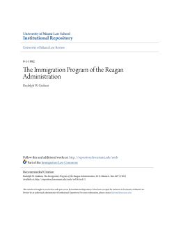 The Immigration Program of the Reagan Administration