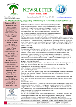 newsletter - Blackwood Primary School