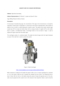 LIQUID FLOW IN A SUGAR CENTRIFUGAL Industry: Agricultural