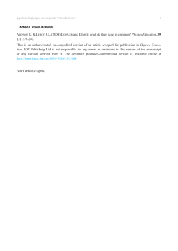 En physique - pour comprendre