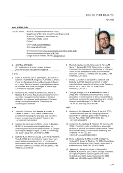 list of publications - Water and Development