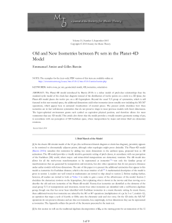 Old and New Isometries between Pc sets in the Planet