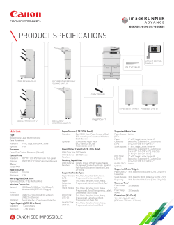 product specifications - Canon Solutions America