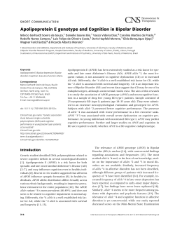 SHORT COMMUNICATION: Apolipoprotein E genotype and