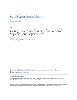 A Brief History of the Politics of Supreme Court Appointments