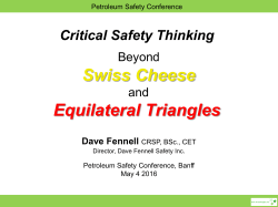 Thinking Beyond Swiss Cheese and Equilateral Triangles