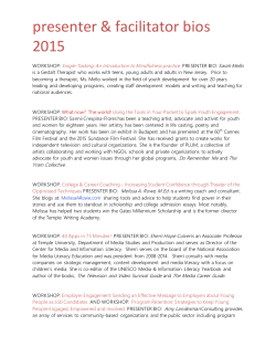 Presenter Bios - Philadelphia Youth Network