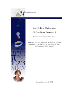 Coordinate geometry 1 - Maths is Good for You