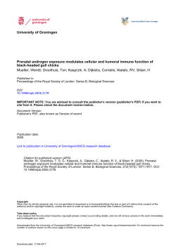 Prenatal androgen exposure modulates cellular and humoral