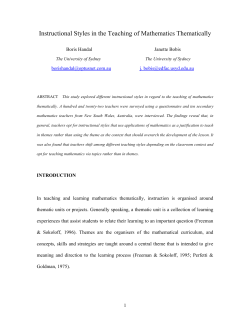 Teaching Styles in the Teaching of Mathematics Thematically