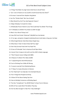 152 of the Best Email Subject Lines