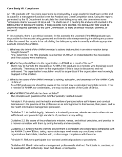 Case Study VII. Compliance