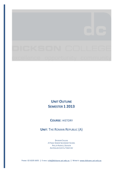The Roman Republic Unit Outline A 2013 final