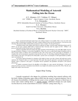 Mathematical Modeling of Asteroid Falling into the Ocean