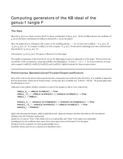 Computing generators of the KB ideal of the genus