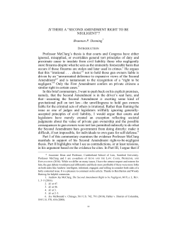 IS THERE A &ldquo;SECOND AMENDMENT RIGHT TO BE NEGLIGENT