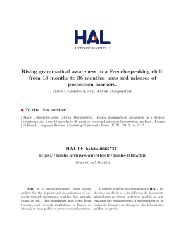 Rising grammatical awareness in a French