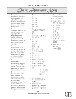 Quiz Answer Key - MathEnglish.com