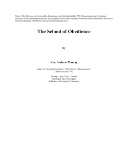 The School Of Obedience