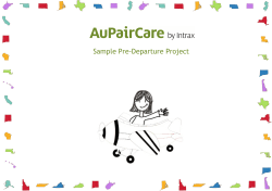 Sample Pre-Departure Project